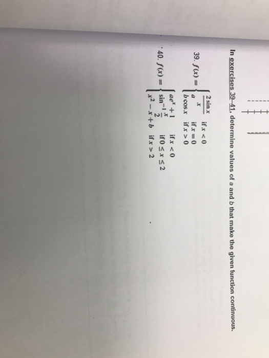 Solved In Exercises 39 41 Determine Values Of A And B Th Chegg Com