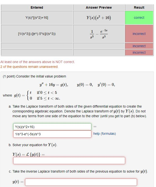 Solved Consider The Initial Value Problem Y 16y G T Y 0 Chegg Com