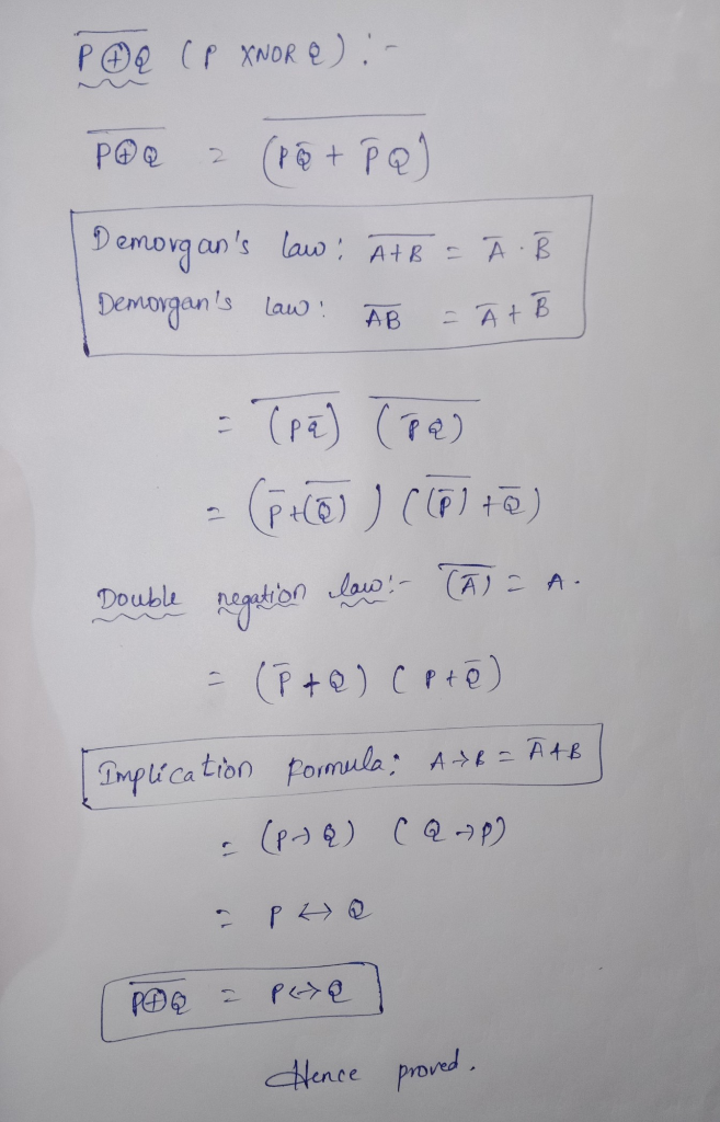 Solved Prove P or Q Logically Equivalent P Q Q