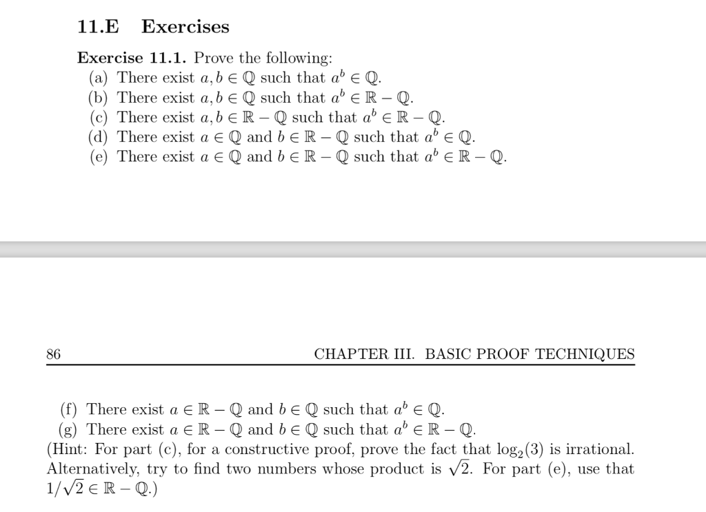 Solved 11 E Exercises Exercise 11 1 Prove The Following Chegg Com