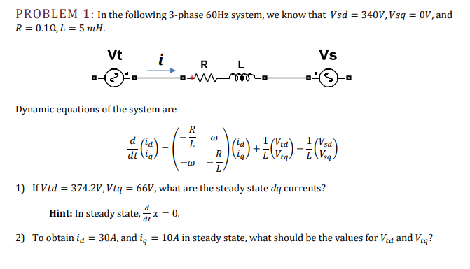 Solved Problem 1 In The Following 3 Phase 60hz System W Chegg Com