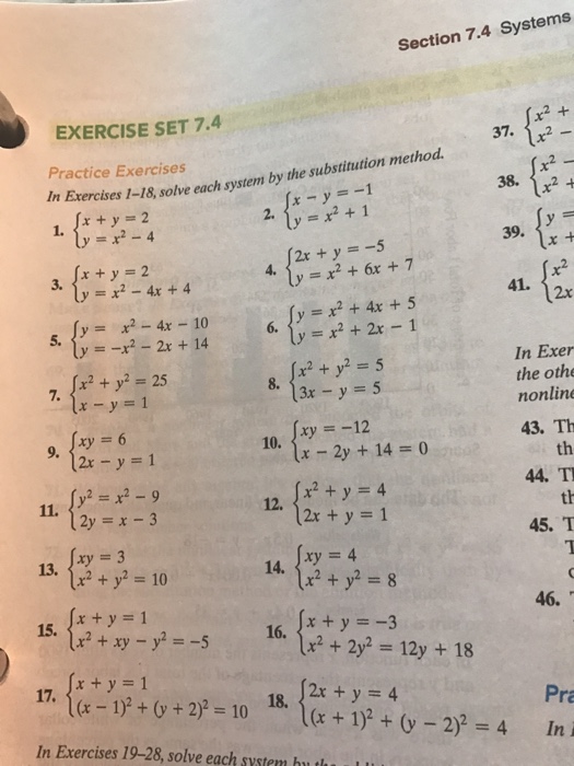 Solved Solve Each System By The Substitution Methos X Y Chegg Com