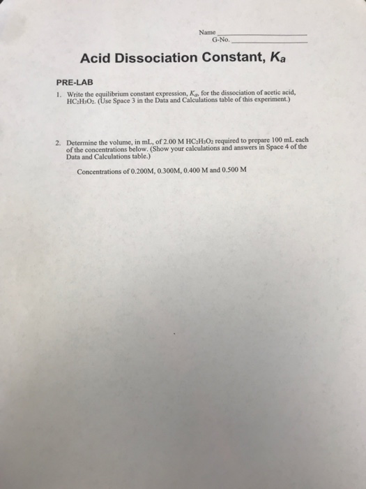 dissociation constant of acetic acid lab report