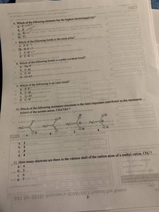 Solved 6. Which Of The Following Elements Has The Highest | Chegg.com Solved 6. Which Of The Following Elements Has The Highest | Chegg.com