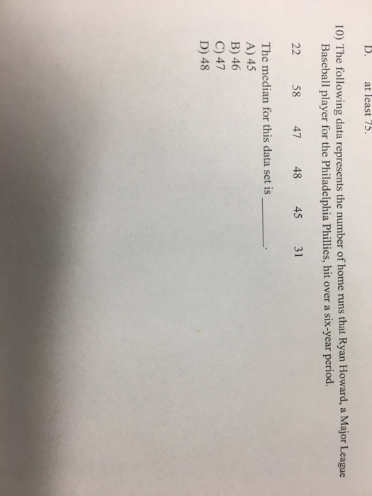 Solved 3. (6 points) Last season Ryan Howard hit a home run