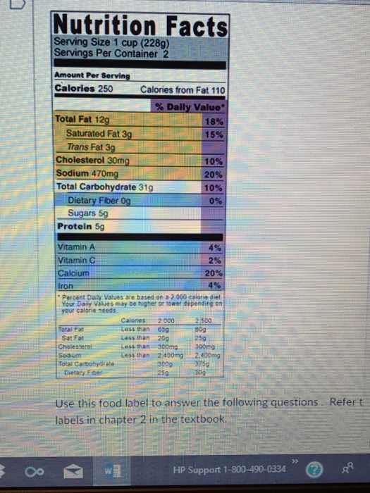 Solved Nutrition Facts Serving Size 1 cup (228g) Servings