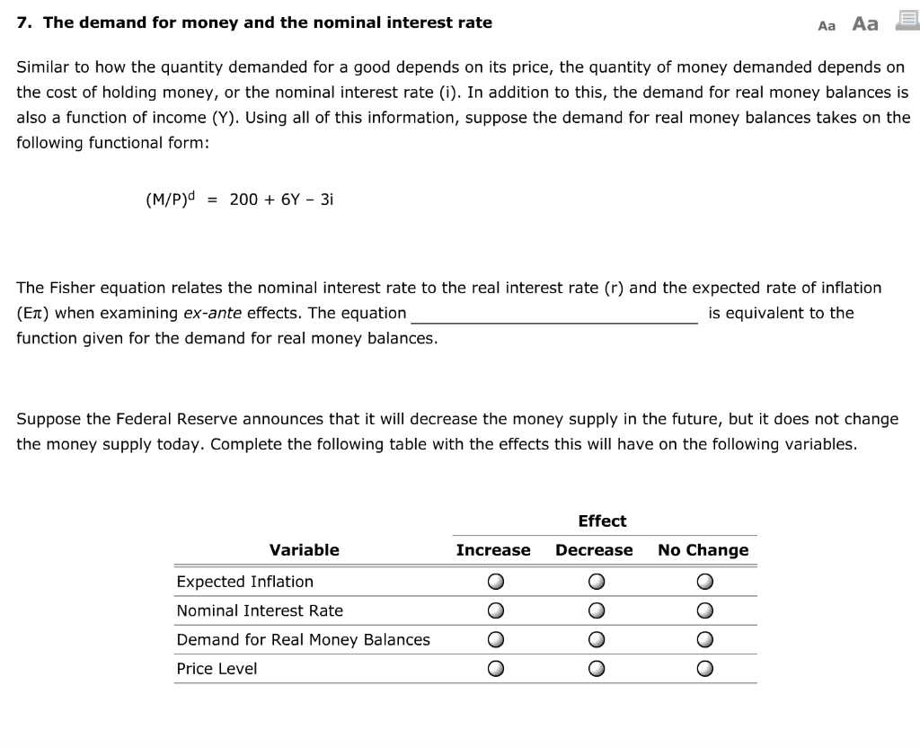 Nominal Money Demand And Real Money Demand