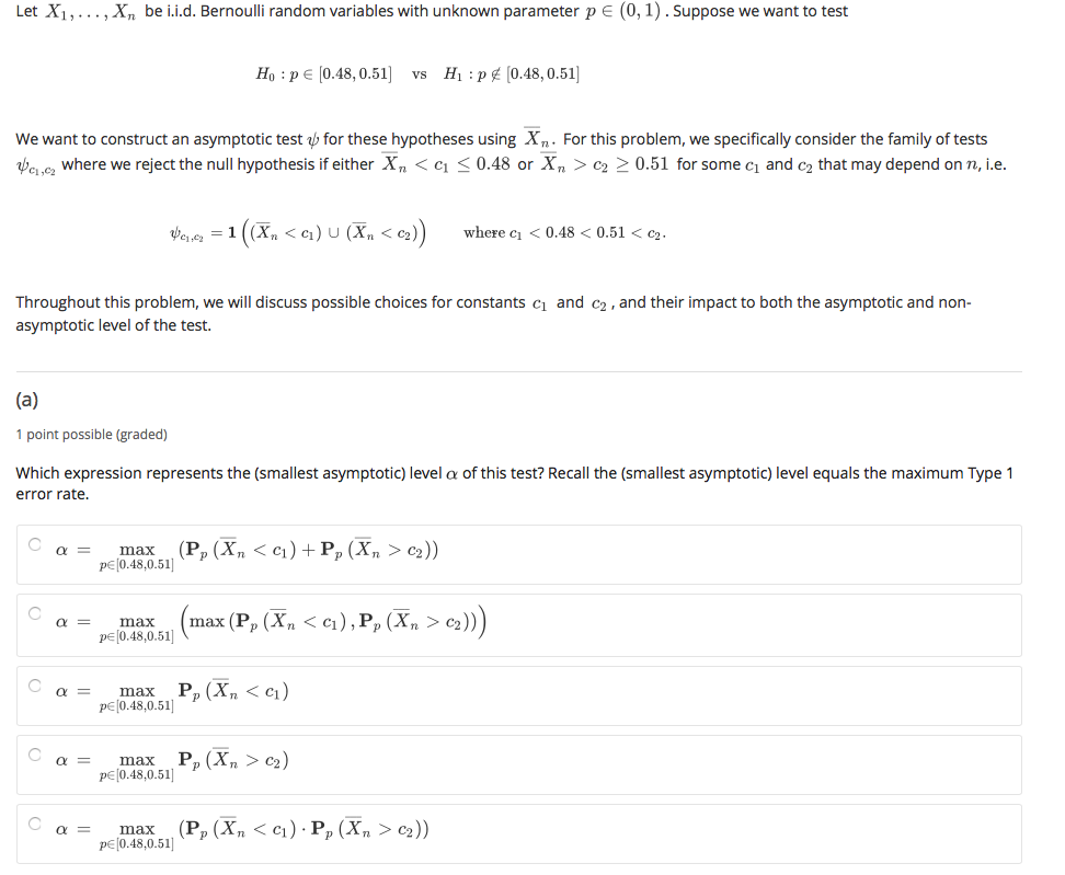Solved Let Xi Be I I D Bernoulli Random Variables W Chegg Com