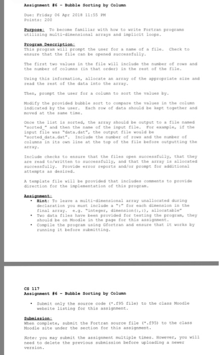 Using Fortran 90 95 Code Run A Program That Will P Chegg Com