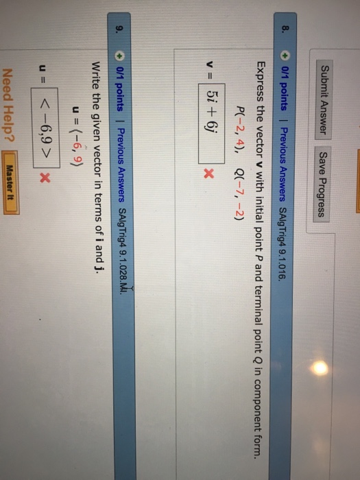 Solved Express The Vector V With Initial Point P And Term Chegg Com