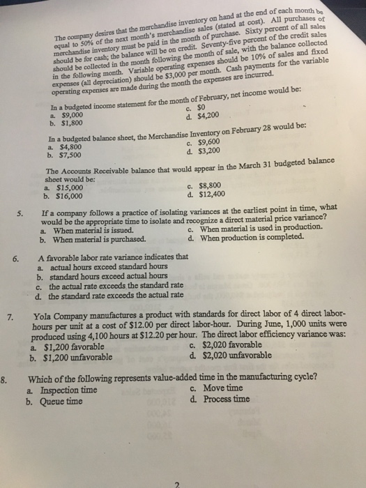 The Company Desires That The Merchandise Inventory