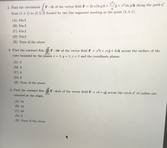 Solved R S F Dr Of The Vector Field F 2n Lny I R Ln Chegg Com