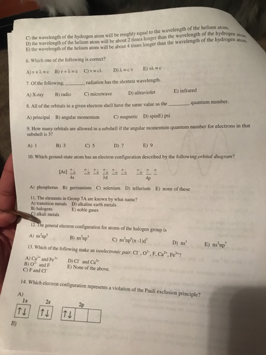 Solved C The Wavelength D Of Helium C The Wavelength D Of Helium Atom Will Be About 2