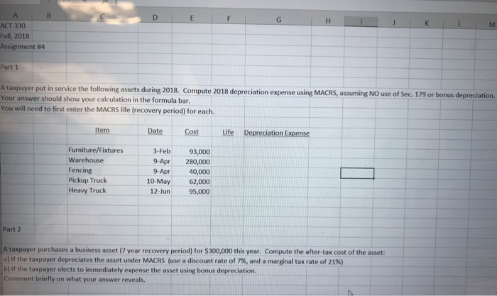 solved download the excel fle here and use it to complete macrs excel