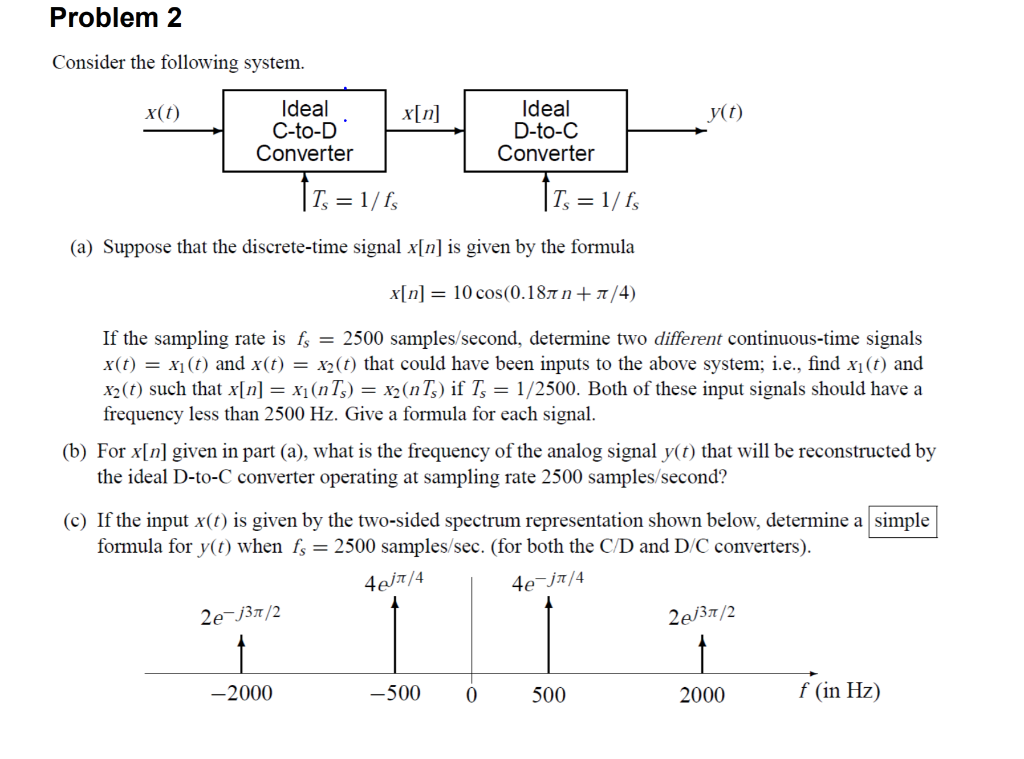 Solved Problem 2 Consider The Following System Ideal C T Chegg Com