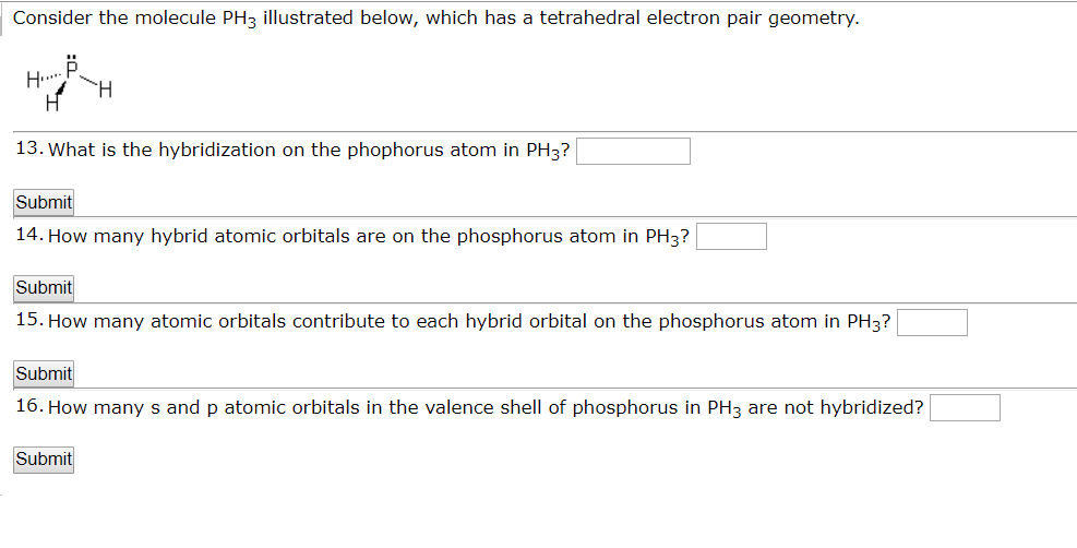 Solved Consider The Molecule PH3 Illustrated Below, Which