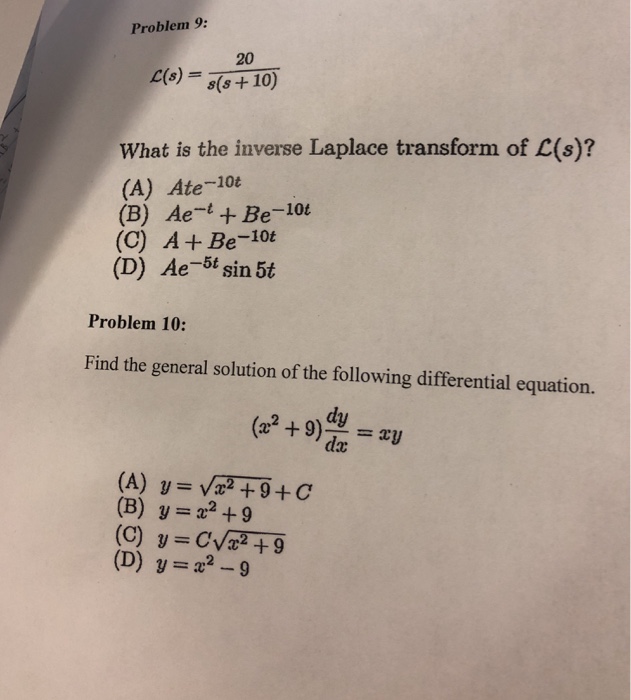 Solved Problem 9 C S S Ff10 What Is The Inverse La Chegg Com