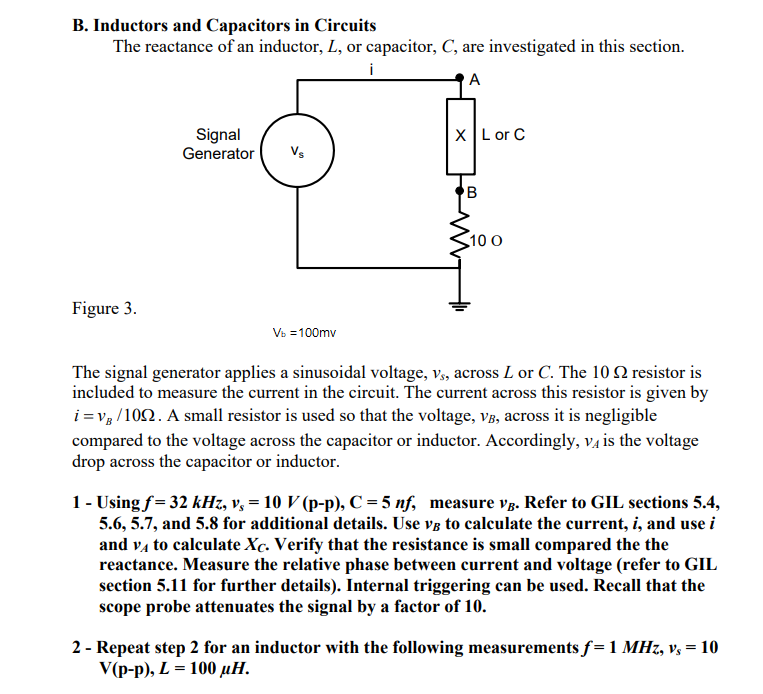 Solved B Inductors And Capacitors In Circuits The Reacta Chegg Com