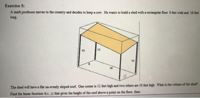 solved: exercise 5 a math professor moves to the country a