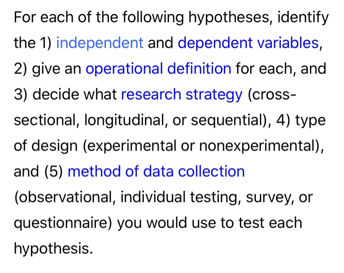 Types of research Variables, Independent, Dependent