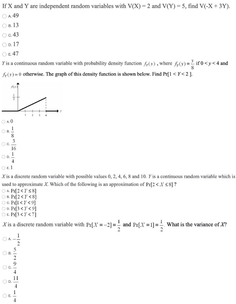 Solved If X And Y Are Independent Random Variables With V Chegg Com