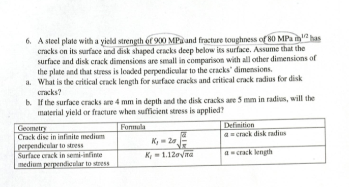 1 2 As 6 A Steel Plate With A Yield Strength Of 9 Chegg Com