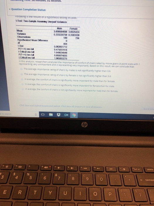 Solved 52 Seconds Question Completion Status Fowowing Ts