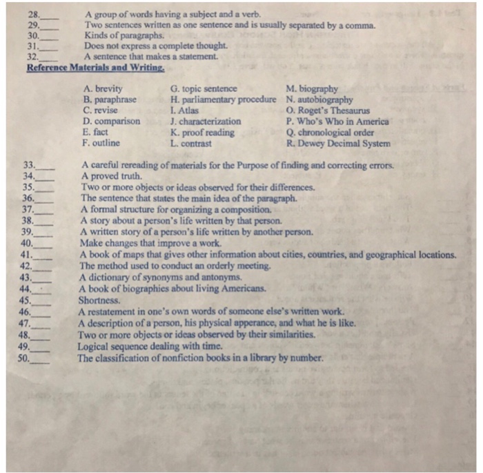 Solved A Group Of Words Having A Subject And A Verb Two Chegg Com