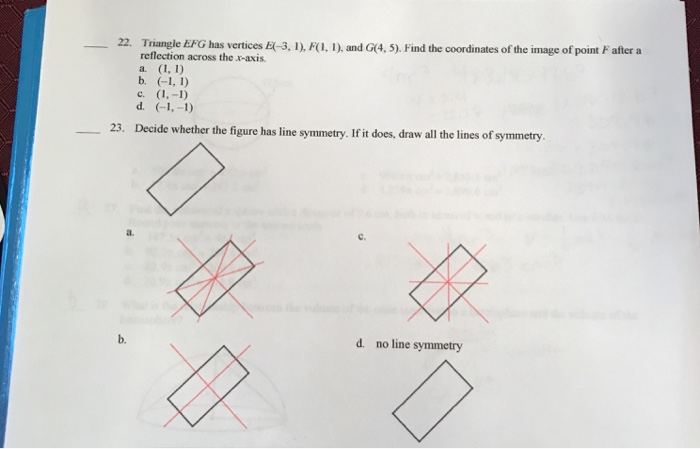 Triangle Efc Has Vertices E 3 1 F 1 1 And G 4 Chegg Com