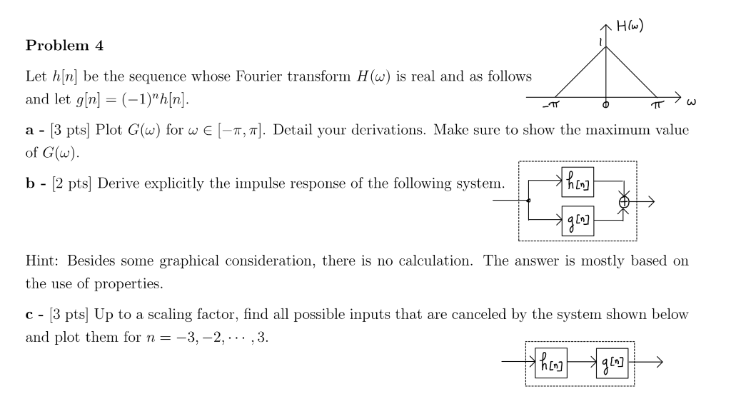 Solved Problem 4 Let Hn Be The Sequence Whose Fourier Tr Chegg Com