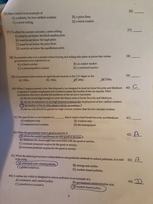 Solved 36 36 Rent Control Is An Example Of A A Subsidy