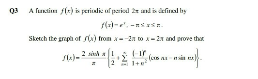 Solved 3 A Function F X Is Periodic Of Period 2p And Is Chegg Com