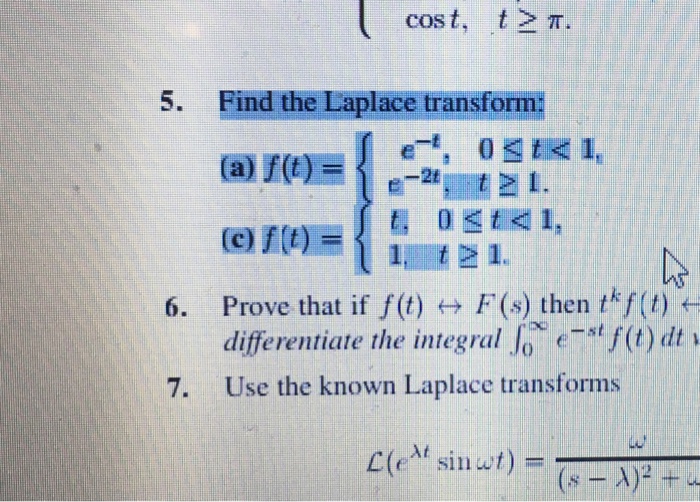 Solved Find The Laplace Transform A F T E T 0 Le Chegg Com