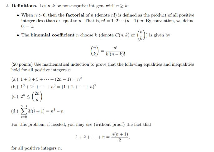 Solved Can I Get The Answer With Mathematical Induction F Chegg Com