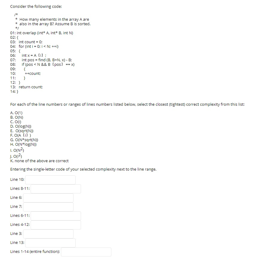 Solved Consider The Following Code How Many Elements I Chegg Com