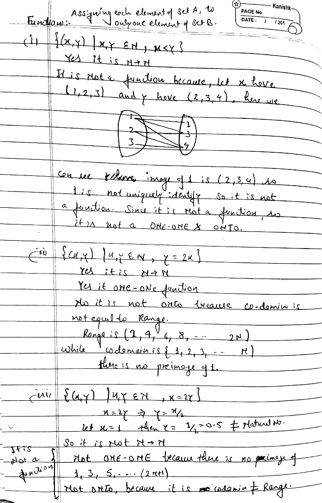 Solved 3 Following Relations Determine Whether Nn Function Whenever Answer Negative Give Reason W Q