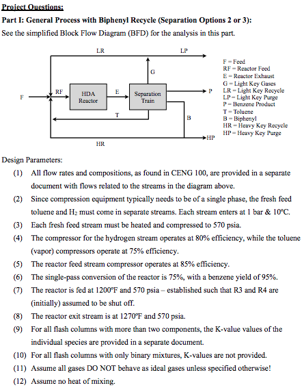 Part I General Process With Biphenyl Recycle Sep Chegg Com