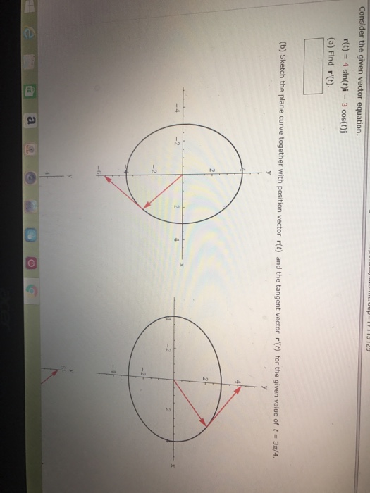 Solved Consider The Given Vector Equation R T 4 Sin T Chegg Com