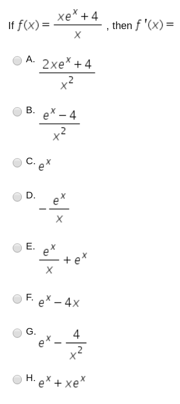 Solved Xex 4 Iffxe 4 Then F X C X E X Of Ex Chegg Com