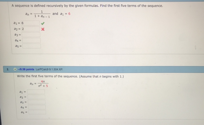 A Sequence Is Defined Recursively The Given Chegg 