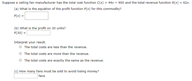 Solved Suppose A Ceiling Fan Manufacturer Has The Total C