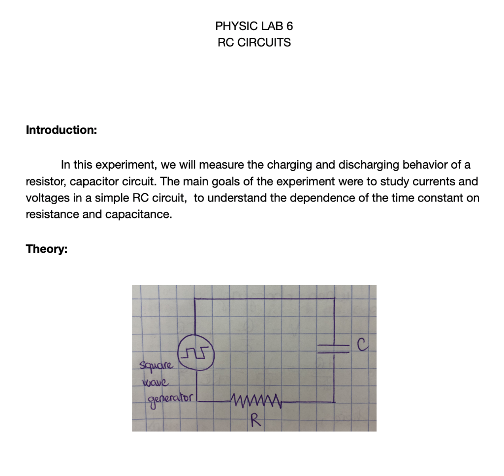 rc circuit experiment lab report