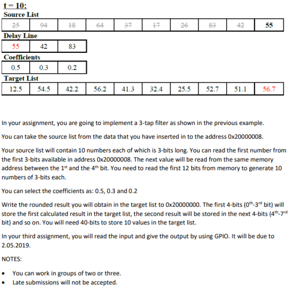 t 10: Source List 17 25 94 18 64 27 26 82 42 Delay Line 42 83 Coefficients 0.2 0.5 Target List 0.3 12.5 54.5 42.256.241.332.4