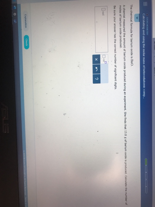 Solved O STOICHIOMETRY Calculating And Using The Molar Ma