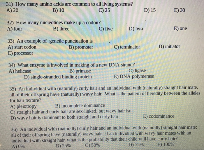 Solved: How Many Amino Acids Are Common To All Living Syst ...