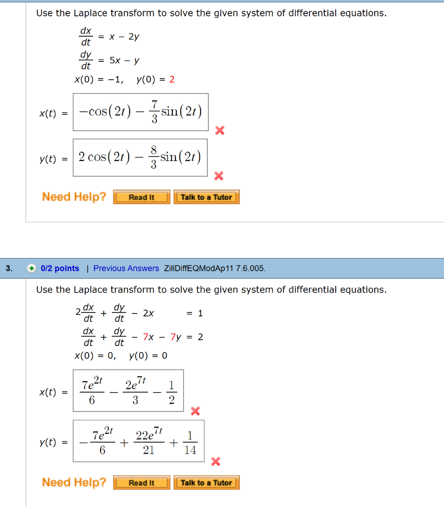 Solved Use The Laplace Transform To Solve The Given Syste Chegg Com