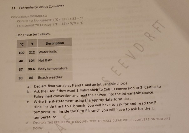 11 Fahrenheit Celsius Converter Conversion Formulas Chegg Com