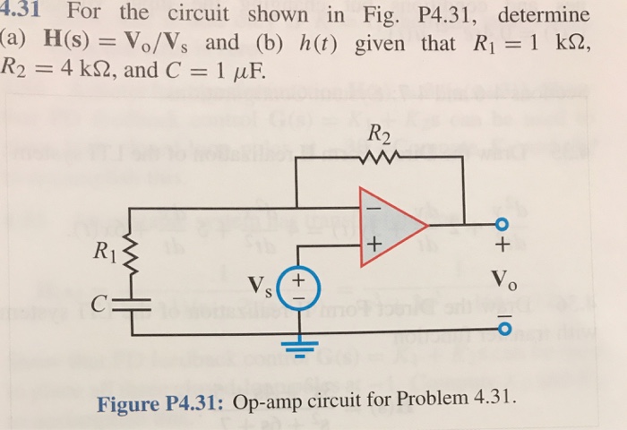 Solved For The Circuit Shown In Fig P4 31 Determine A Chegg Com
