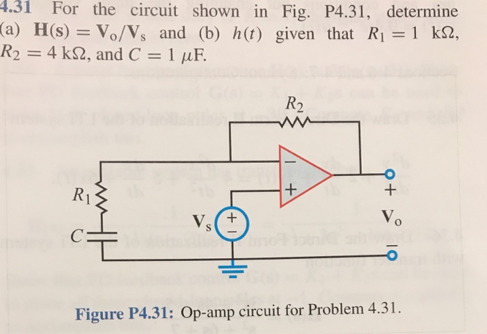 For The Circuit Shown In Fig P4 31 Determine A Chegg Com