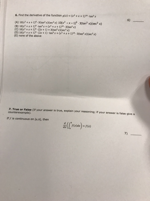 6 Find The Derivative Of The Function Gtx X Chegg Com